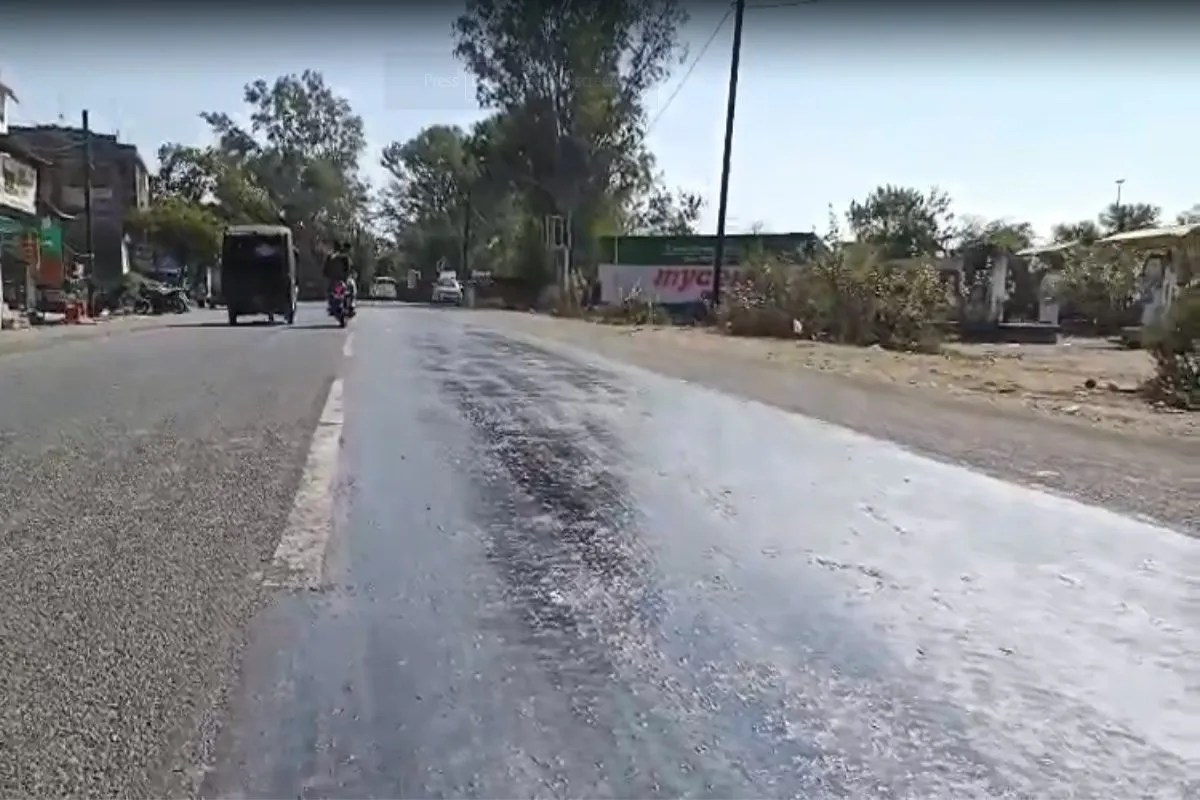 The asphalt melted in the mild heat, causing drivers to slip. Potholes that were filled just a few months ago have been exposed.