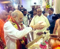 Amit Shah at ISKCON Temple