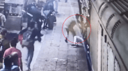 rpf jawan saves youth slipped from moving train in railway station viral video mp news