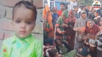 hathras child death police station stone pelting