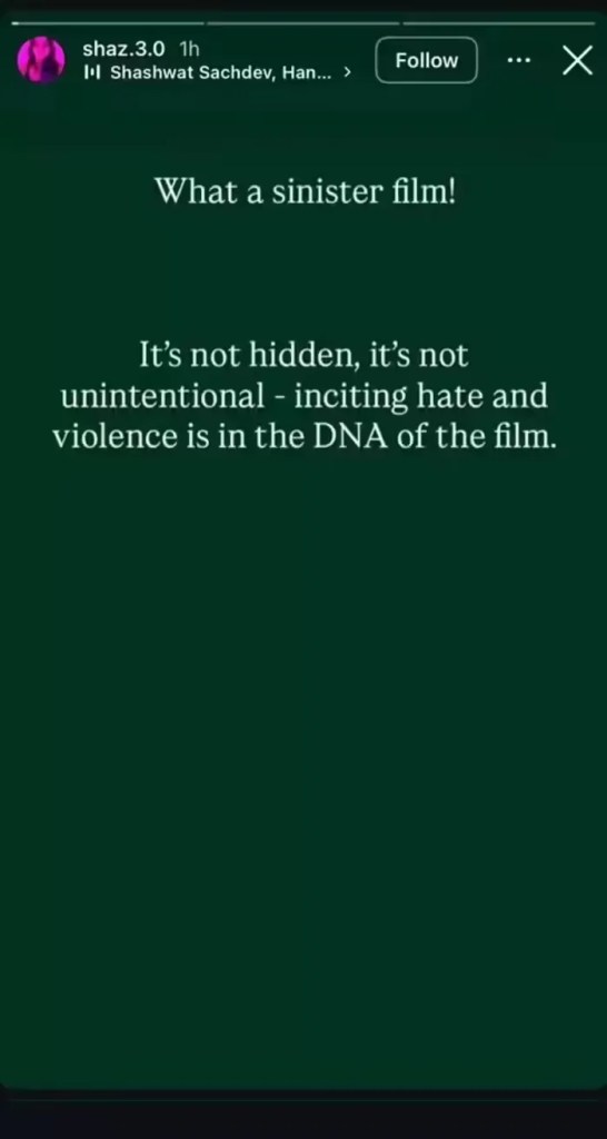 Shazia Iqbal Criticizes Ranveer Singh Dhurandhar