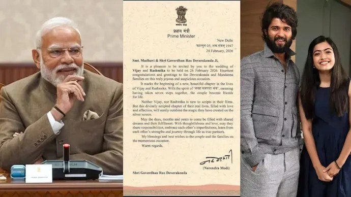 PM Modi sends wedding wishes for Rashmika and Vijay