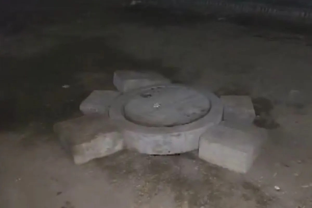 man fell into an open drain