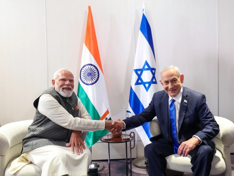 Indian Prime Minister Narendra Modi and Israeli PM Benjamin Netanyahu