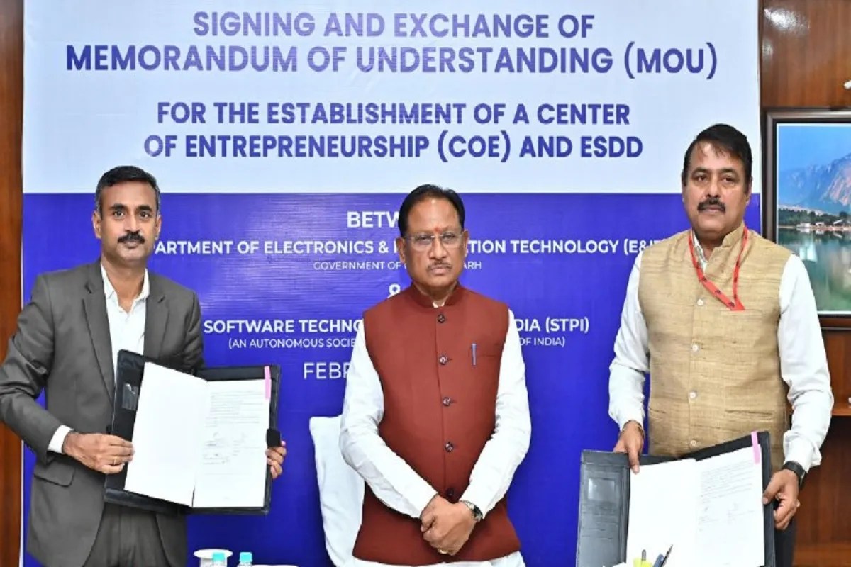 प्रदेश में नवाचार, स्टार्ट-अप और कौशल आधारित रोजगार को मिलेगा बढ़ावा, इलेक्ट्रॉनिक्स एवं आईटी विभाग छत्तीसगढ़ और एसटीपीआई के बीच हुआ ऐतिहासिक समझौता