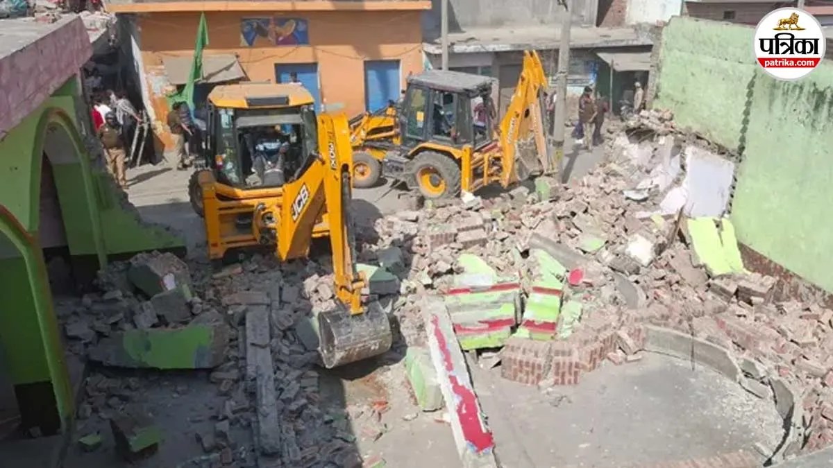 sambhal illegal madrasa bulldozer action