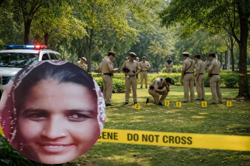 मृतका की फाइल फोटो जांच करती पुलिस AI