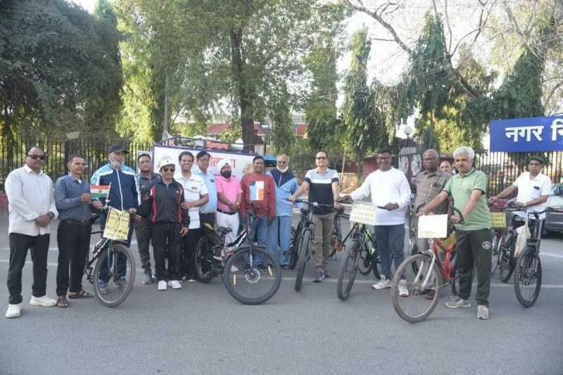A huge cycle rally was organised on the theme “Bhilwara should become encroachment free”.