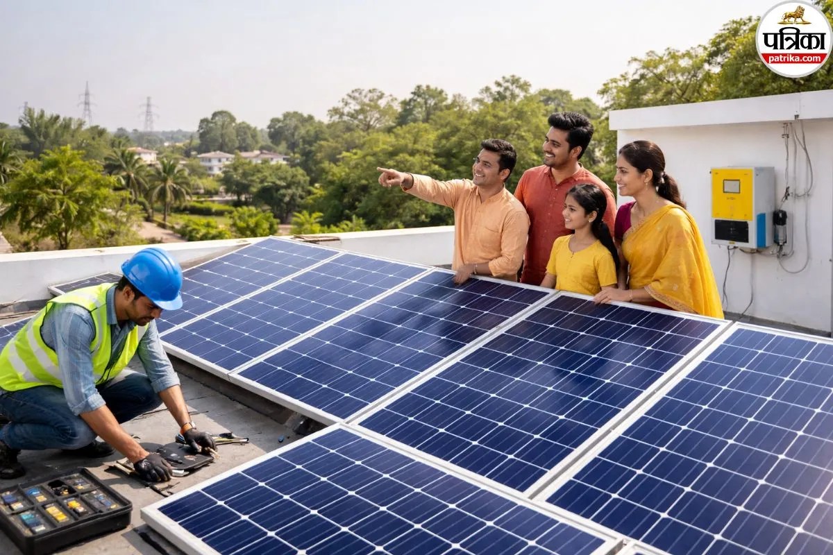 PM सूर्यघर योजना से रोशन हो रहे गांव के घर, सोलर रूफटॉप से बिजली बिल में मिली बड़ी राहत...(photo-patrika)