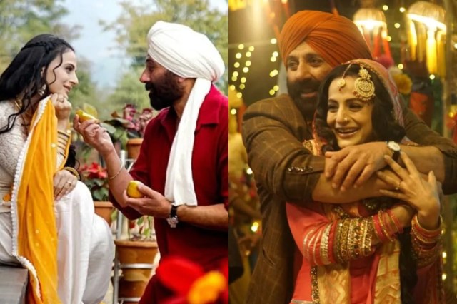 Ameesha Patel Bonding With Sunny Deol