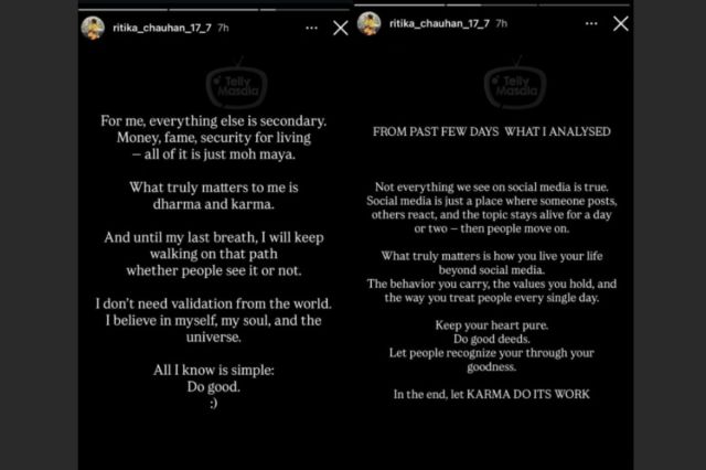 Ritika Chauhan Post 