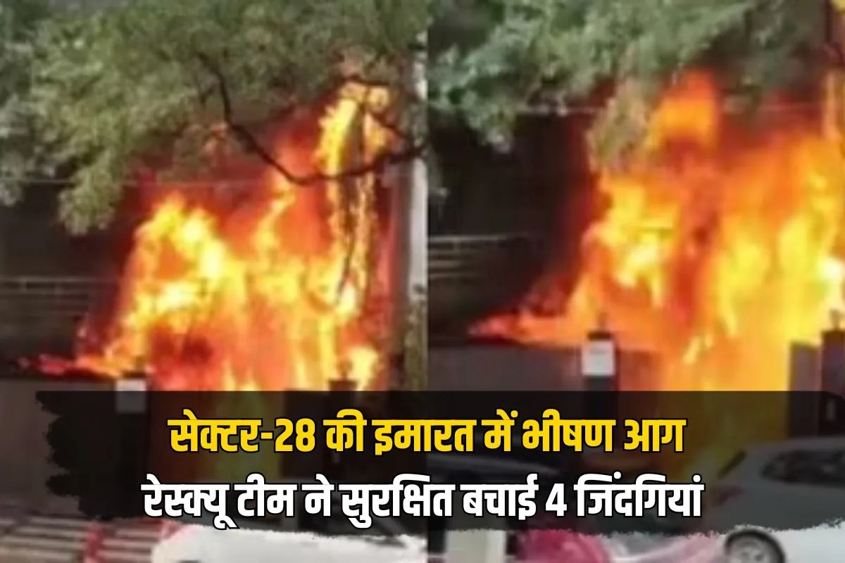 Breaking News gurugram fire news sector 28 building rescue 4 people safe