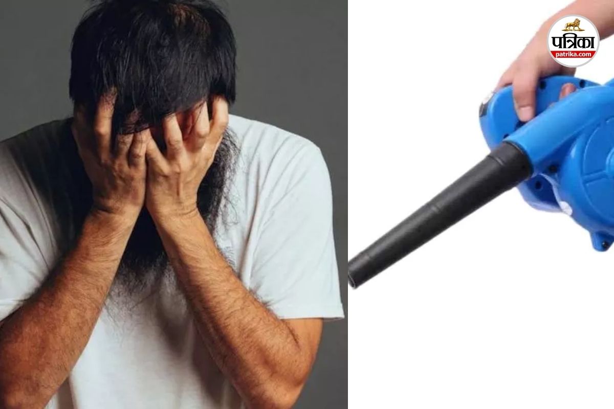 एयर ब्लोअर से पेट में भर दी हवा (फोटो सोर्स- पत्रिका)