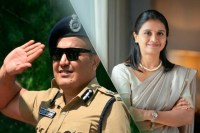 Police officer and woman in saree