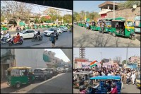 सीएनजी पंपों के बाहर लगी बेहद लंबी कतारें और गैस किल्लत पर जयपुर में कांग्रेस का प्रदर्शन,