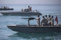 Ship passing through the Strait of Hormuz