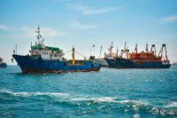 Stranded ships near the Strait of Hormuz