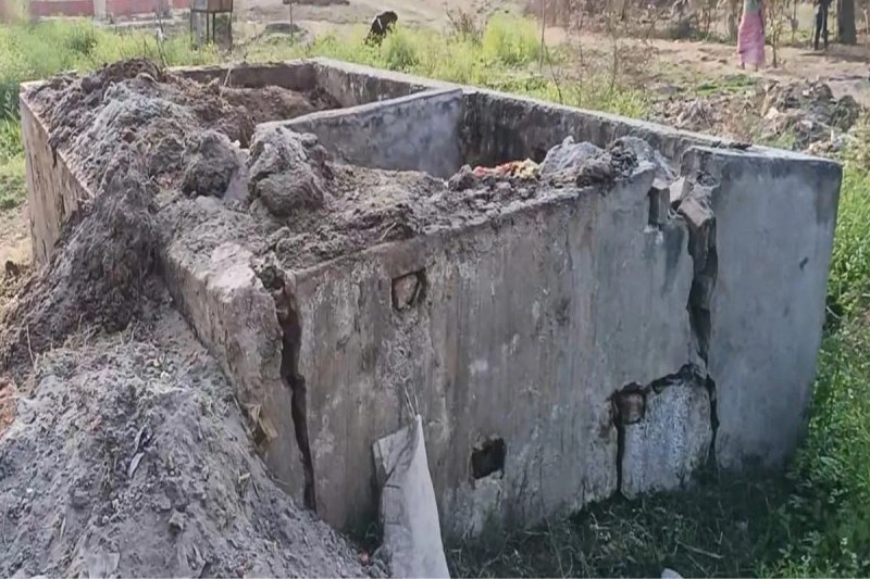 Nadep, constructed for waste management and compost preparation in rural areas, was damaged