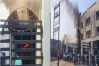 रायपुर के होटल में आग लगने से मची अफरा-तफरी, दमकल की टीम ने शुरू किया रेस्क्यू(photo-patrika)