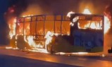 Bus catches fire