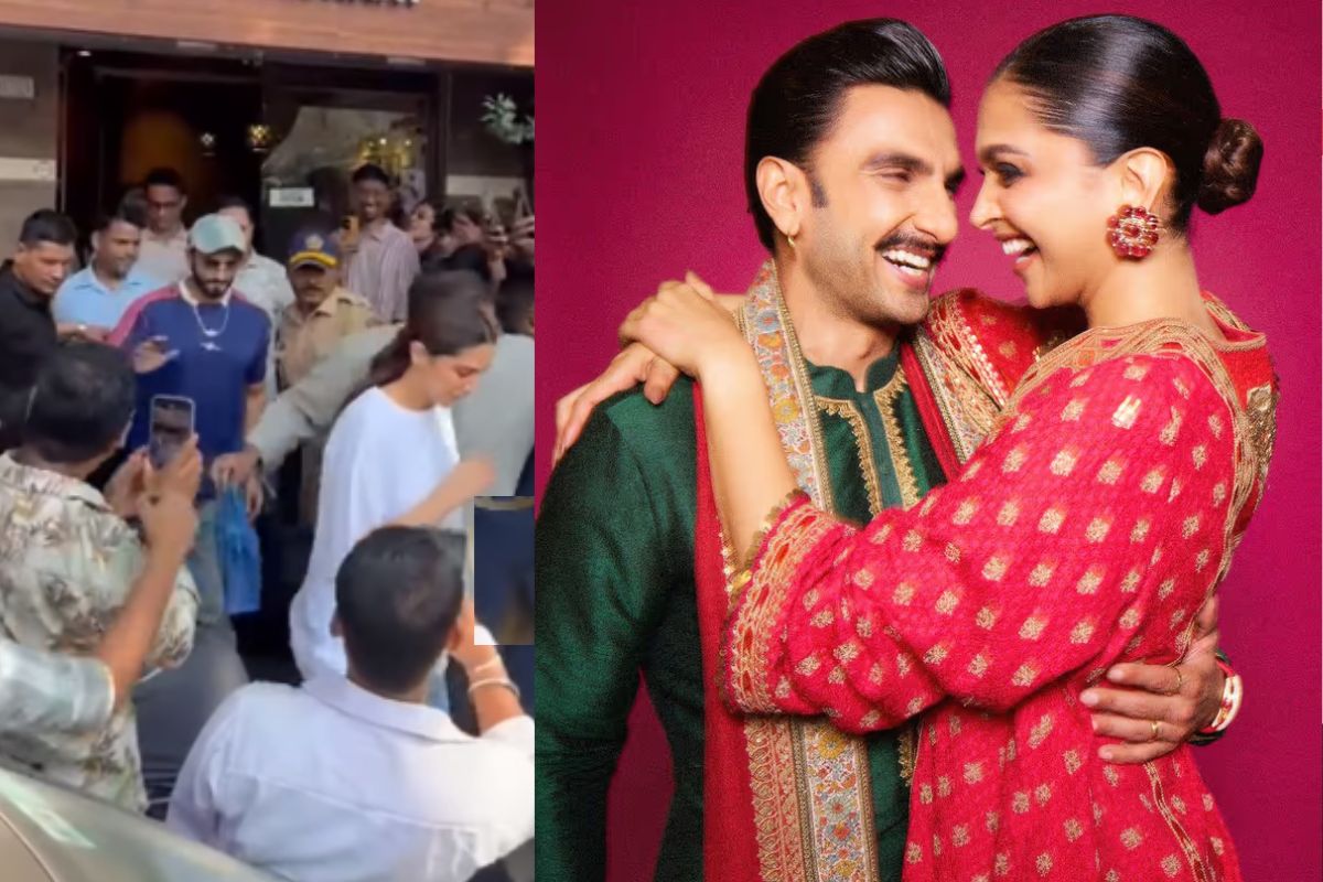 भीड़ के बीच हाथ थामे दिखे रणवीर और दीपिका पादुकोण, 'प्राउड वाइफ' मोमेंट वीडियो वायरल