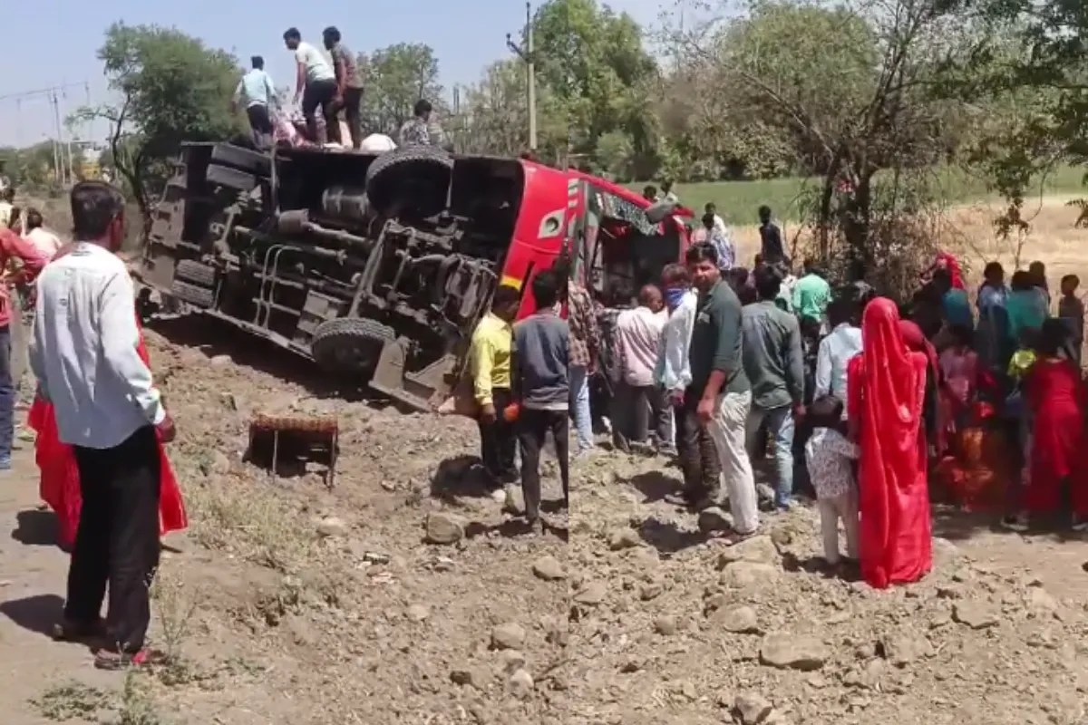 sleeper Bus Carrying Wedding Guests Plunges into Gorge in ujjain 15 people Injured MP news