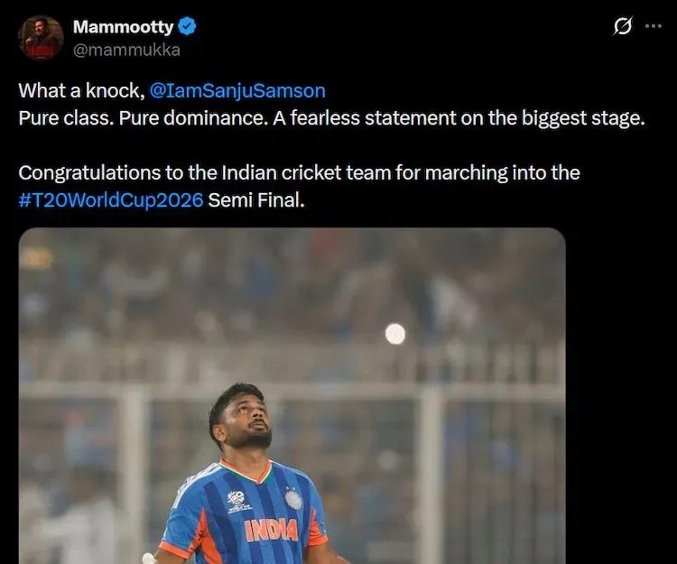 Social Media user comment on Sanju Samson