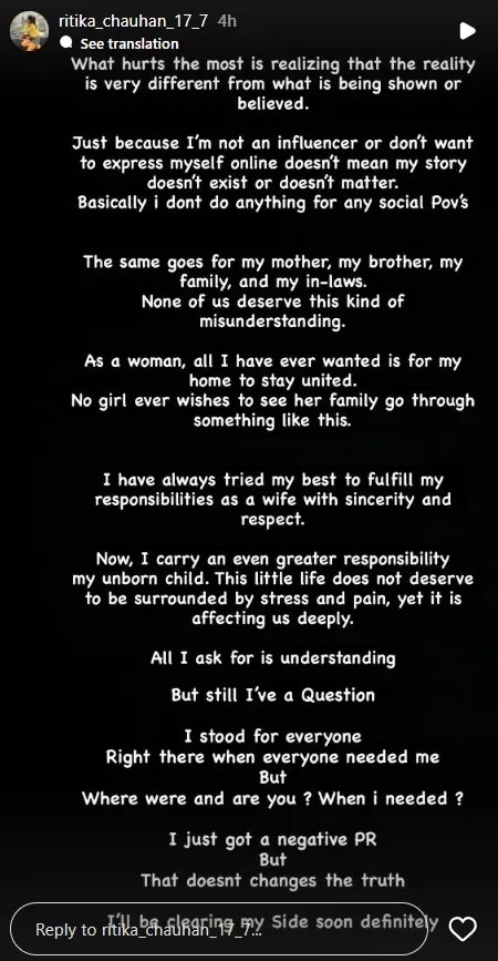 Anurag Dobhal Wife Ritika Post