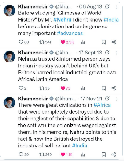 khamenei post for nehru 