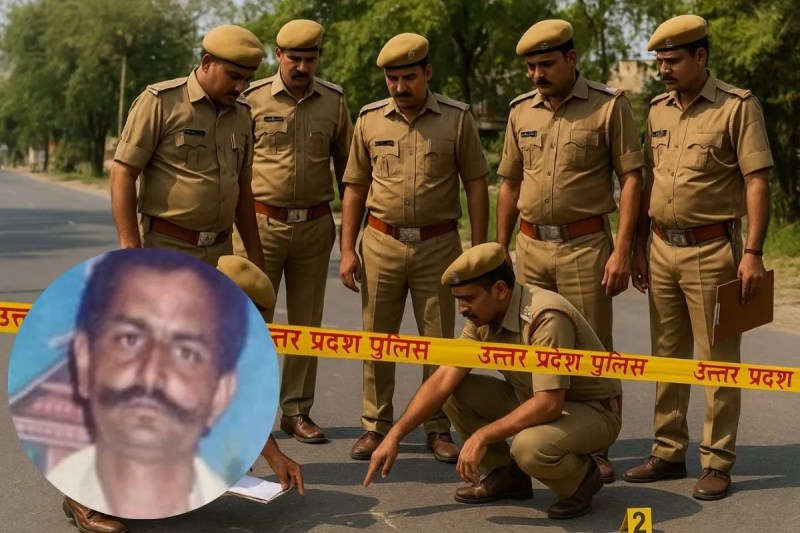 पूर्व प्रधान की फाइल फोटो घटनास्थल पर जांच करते पुलिस फोटो जेनरेट AI