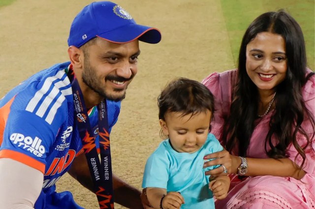 Axar Patel Wife Meha And son