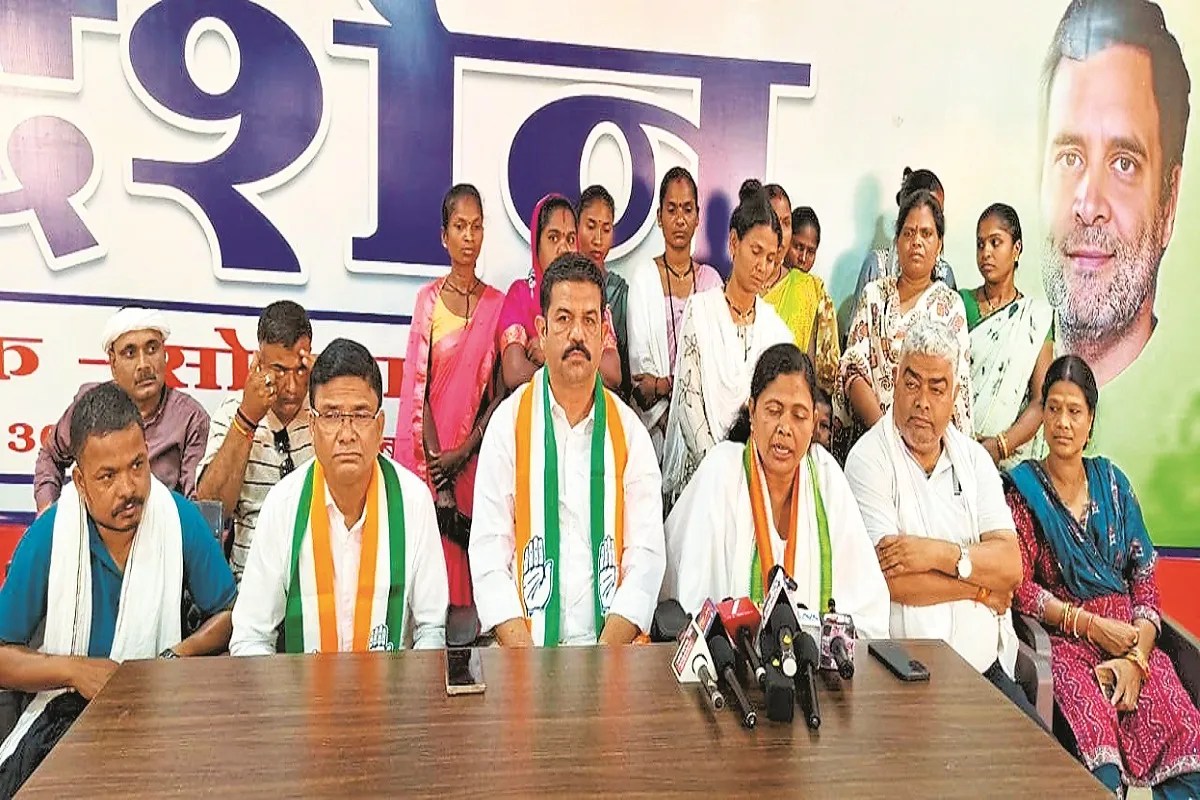 गैंगरेप के विरोध में कांग्रेस का प्रदर्शन (photo source- Patrika)