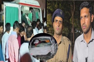 घायल को ले जाते घटनास्थल पर पहुंचे डीएम एसपी फोटो सोर्स विभाग
