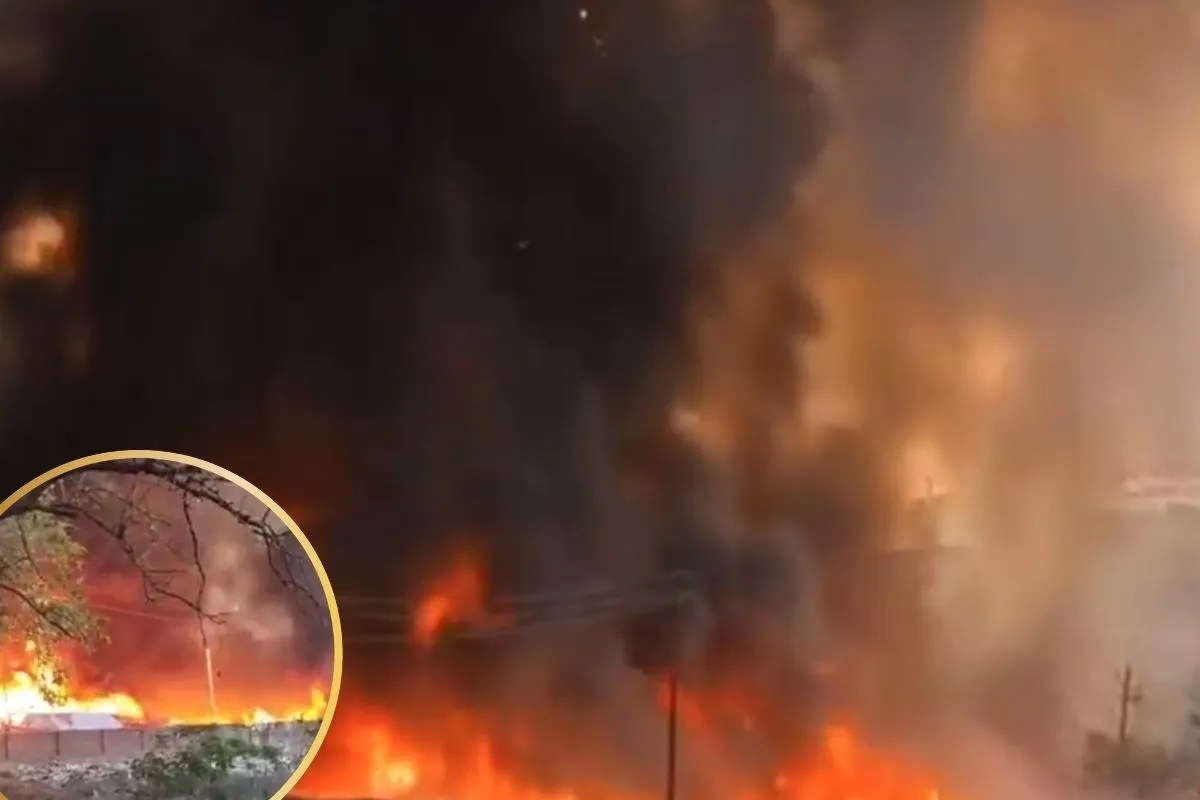 लखनऊ में लगी भीषण आग, 50 से अधिक झुग्गी-झोपड़ियां जलकर राख, दूर से दिखाई दे रहीं लपटें