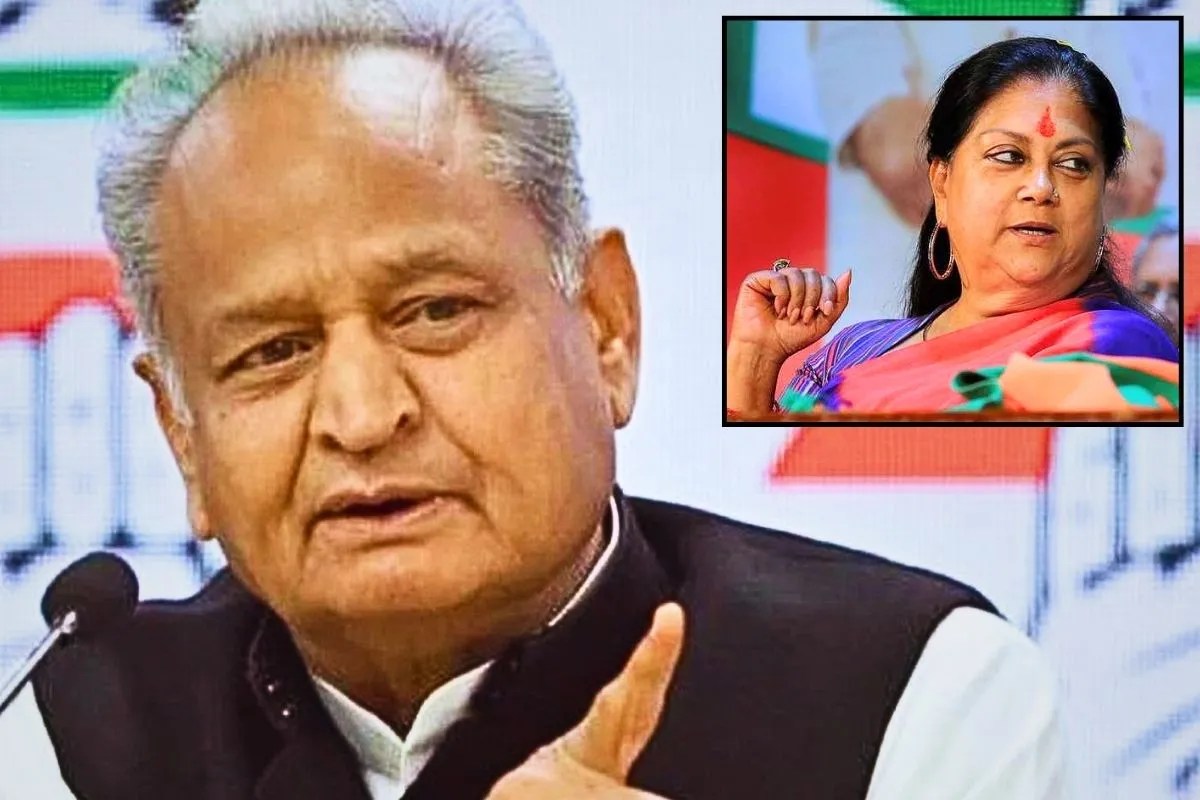 Ashok Gehlot and Vasundhara Raje -- File PIC