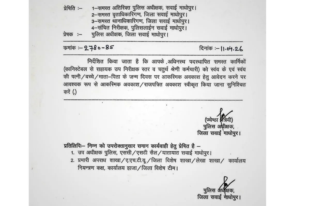 IPS ज्येष्ठा मैत्रेयी के आदेश