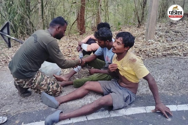 धान से लदा ट्रक पलटने से चालक-क्लीनर की मौत (फोटो सोर्स- पत्रिका)