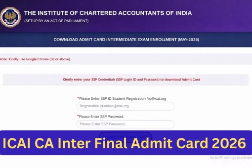 ICAI CA Inter Final Admit Card 2026 out, CA May 2026 exam hall ticket download link,ICAI CA Admit Card May 2026, CA Intermediate Final exam schedule 2026