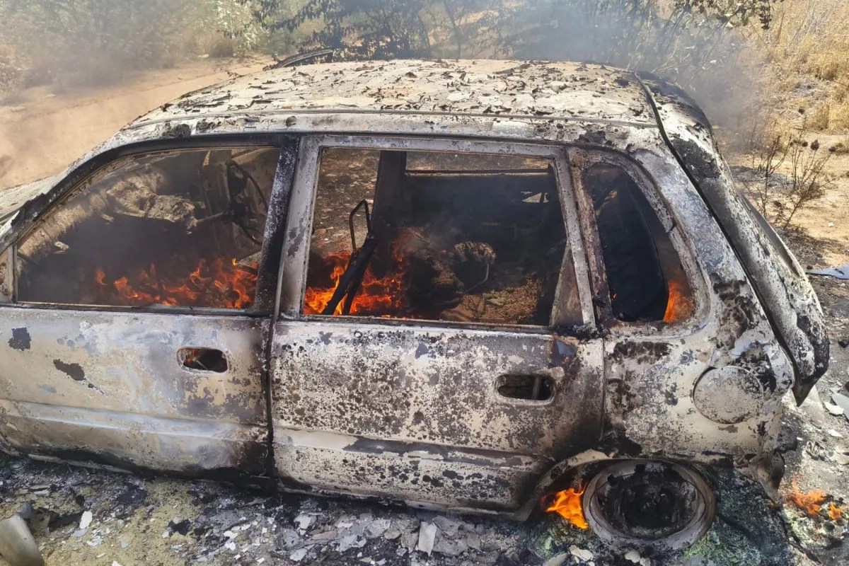 Jodhpur car fire, Barmer Road accident, Rajasthan car fire incident, Bhandoo village news, car fire driver death, suspicious car fire case, Jodhpur breaking news, Rajasthan crime news, car burned driver inside, petrol pump fire incident, driver burned alive case, Jodhpur police investigation, rural Rajasthan incident, tragic car fire news, Rajasthan latest news