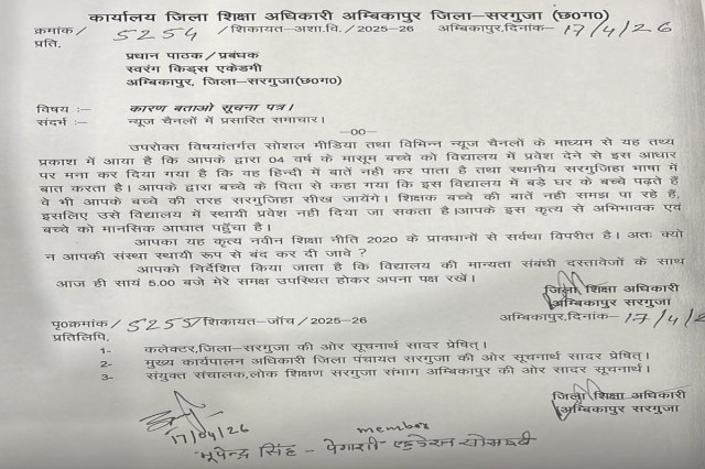 Fine on Private school