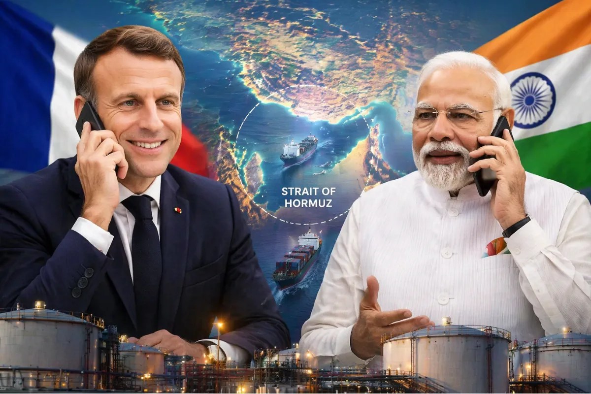 PM Modi Emmanuel Macron Phone Call Hormuz