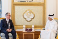 Qatar PM Sheikh Mohammed and British PM Keir Starmer