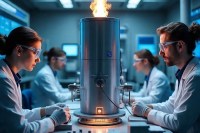 Scientists conducting research on Nuclear fusion