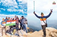 हिमालय की बर्फीली चोटी पर तिरंगा फहराते श्रीकृष्ण रावल, पत्रिका फोटो
