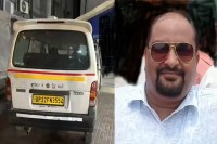 चलती वैन का दरवाजा खुला,स्कूटी सवार की दर्दनाक मौत (फोटो सोर्स : भाषा WhatsApp News Group)