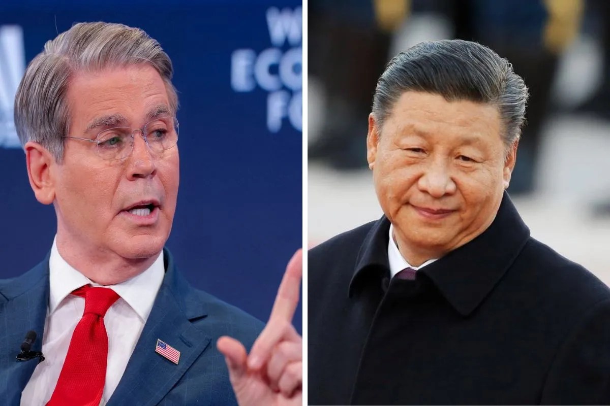 US Treasury Secretary Scott Bessent and Chinese President Xi Jinping.