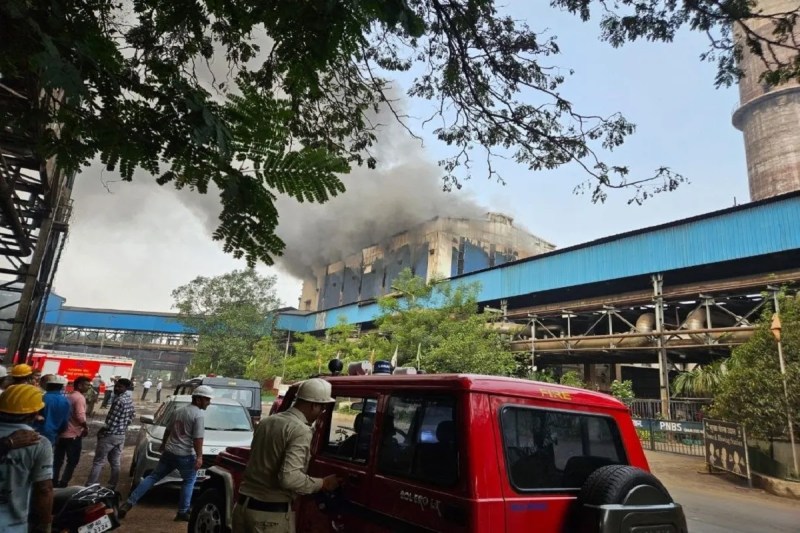 bhilai steel plant fire news