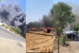 Waste Factory Engulfed in Flames Due to Stubble Fire in jawad neemuch mp news