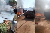 MP news Fire erupted House Hut Due to Fireworks in Wedding Ceremony in bioara