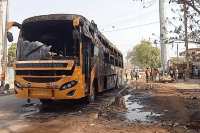 Bus Heading to Bageshwar Dham Suddenly Catches Fire in gwalior mp news